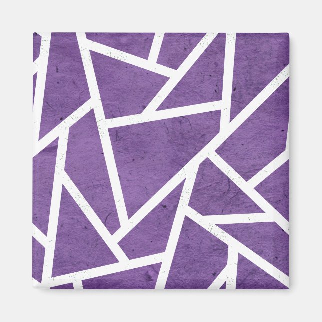 Íman Mosaico roxo e branco (Frente)