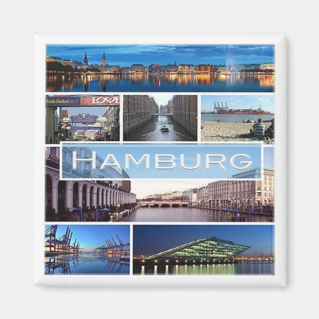 Íman Mosaico zDE003 de HAMBURG na Alemanha Europa, Frid (Frente)
