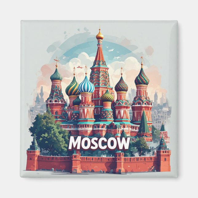 Íman Moscou Rússia Cidade Patrimônio Presente Para Viaj (Frente)