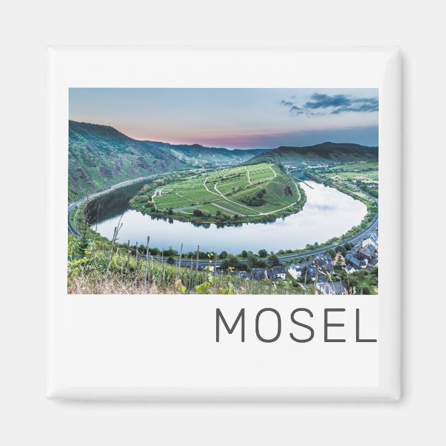 Íman Moselle Calmont Loop Bremm Sunset River Souvenir (Frente)