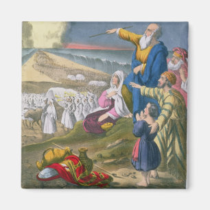 Íman Moses que parte o Mar Vermelho, de uma bíblia