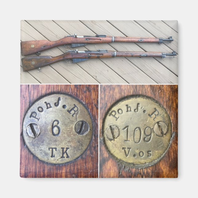 Íman Mosin Nagant, da Finlândia M27, com discos de rese (Frente)