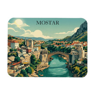 Íman Mostar Bósnia Ponte Velha Stari Most Viagem Retro
