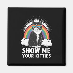 Íman Mostre Meus Gatinhos Divertido Orgulho Gay Lésbico
