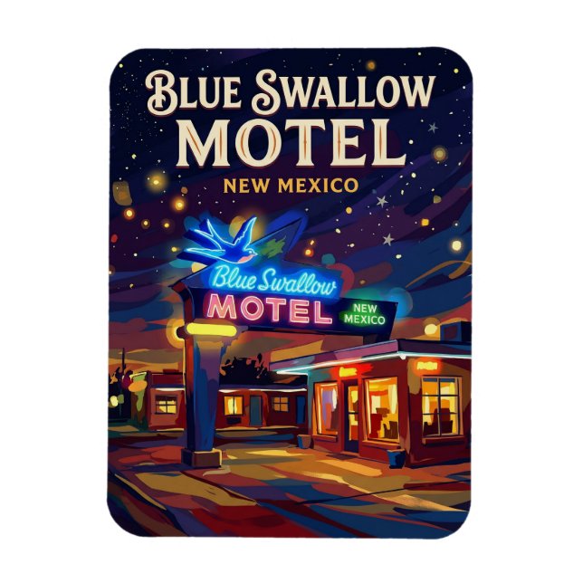 Íman Motel Blue Swallow EUA (Vertical)