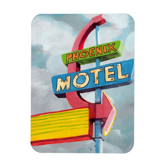 Íman Motel Watercolor Phoenix (Vertical)