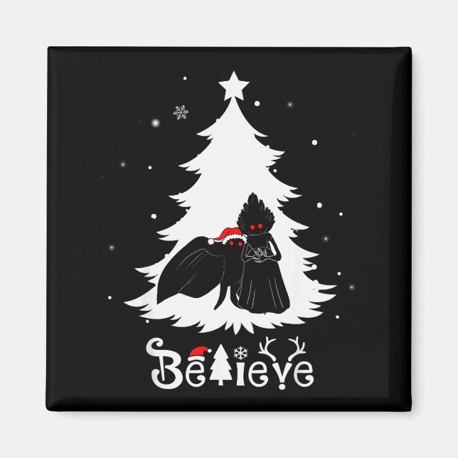 Íman Mothman Flatwoods Monstro Natal Acredite Engraçado (Frente)
