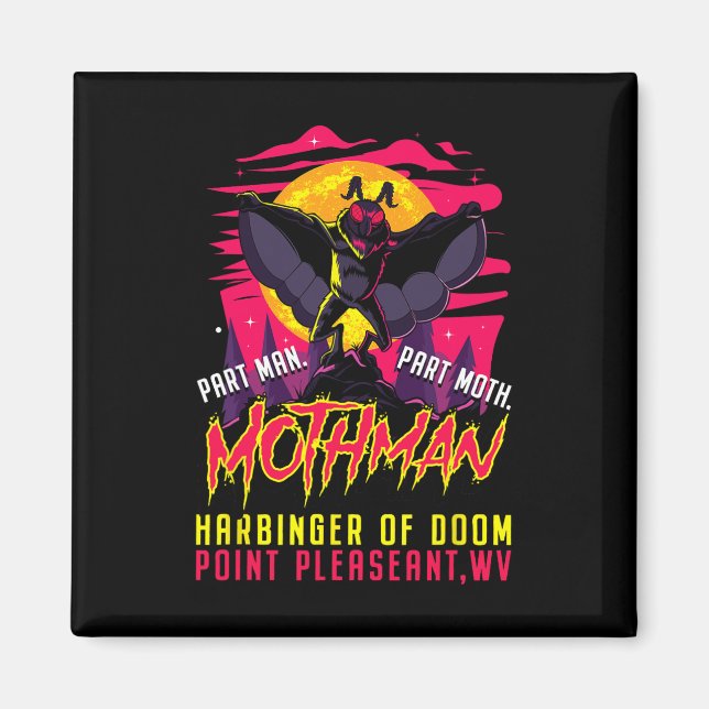 Íman Mothman Fun Cryptid Harbinger Part Man Part Moth (Frente)