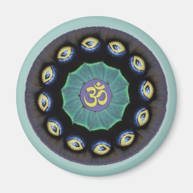 Íman Mothwing Mandala Om Magnet (Frente)