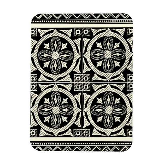 Íman Motif de Mandala Preto e Branco pelo Vision Studio (Vertical)