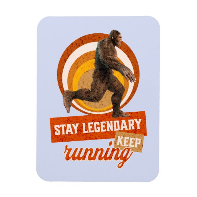Íman Motivação Divertida de Bigfoot Correndo (Vertical)
