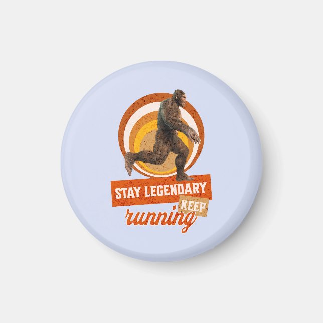 Íman Motivação Divertida de Bigfoot Correndo (Frente)