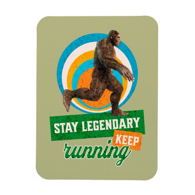 Íman Motivação Divertida de Bigfoot Correndo (Vertical)