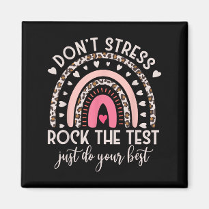 Íman Motivação do Dia de Teste Engraçado Retro Boho Rai