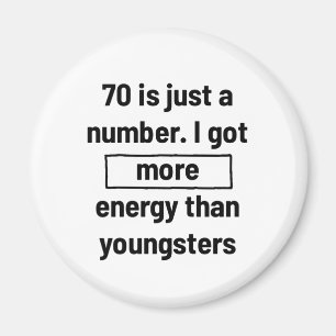 Íman motivação enérgica citações de 70 anos.