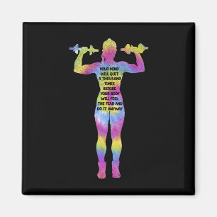 Íman Motivando Mulher Malhação Montando Gym Tie Dye