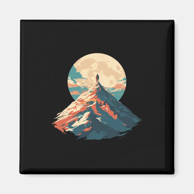 Íman Motivational Mountain Peak Climbing Design - Natur (Frente)