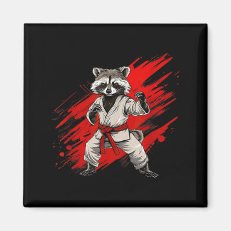 Íman Motivo de Guaxinim de Caratê Taekwondo Jiu-Jitsu M