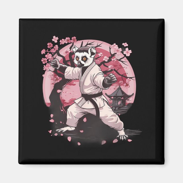 Íman Motivo de lêmure de caratê Taekwondo Jiu-Jitsu MMA (Frente)