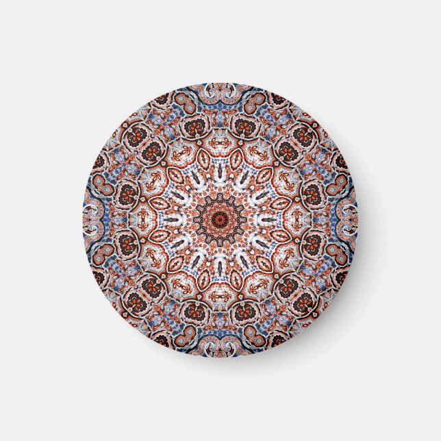 Íman Motivo de Mandala em Tons Neutros (Frente)