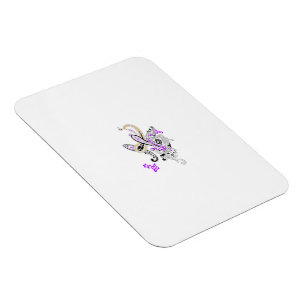 Íman Motivo Floral Paisley – Boho Branco Roxo Laranja