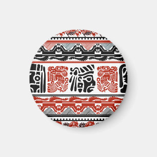 Íman Motivos indianos, vermelho-preto, padrão perfeito.