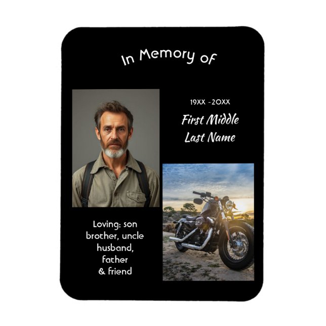 Íman Moto Chopper de Lembrança Memorial (Vertical)