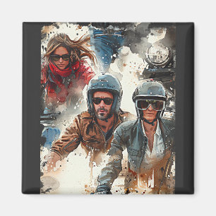 Íman MotoBikers de desenho de aquarela