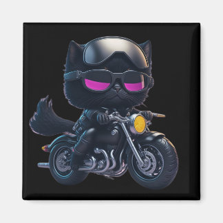 Íman Motocicleta de condução de gatos pretos