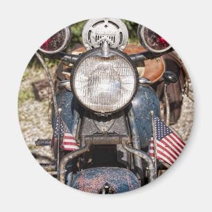 Íman motocicleta indiana velha da polícia