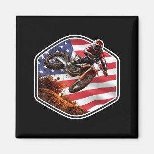Íman Motociclista patriota americano de moto de terra m