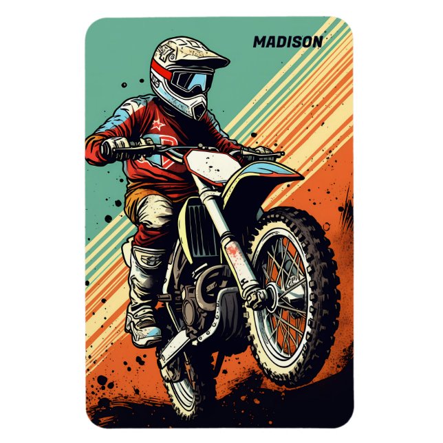 Íman Motocross de nome personalizado (Vertical)