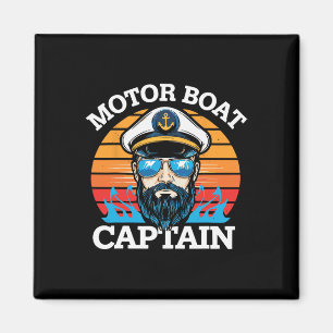 Íman Motor Boat Capitão Retro Náutico Legal Oceano Sail