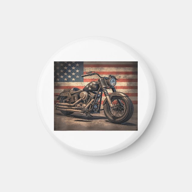 Íman Motorcycle USA Flag Biker (Frente)