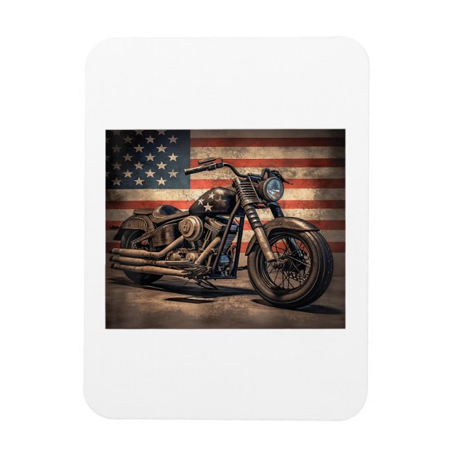 Íman Motorcycle USA Flag Biker (Vertical)