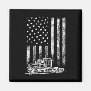 Íman Motorista De Caminhão Americano Flag Trucker Vinta