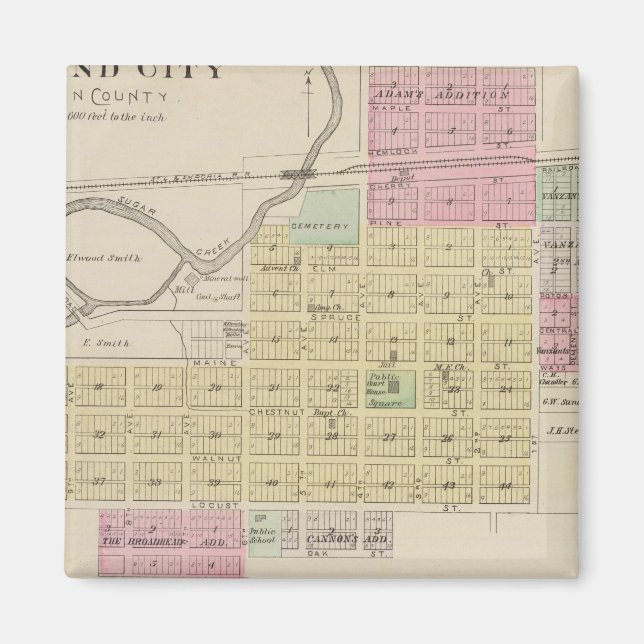 Íman Mound City, Blue Mound e Arrington, Kansas (Frente)
