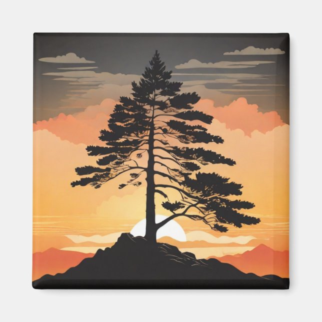 Íman Mountain Pine Refrigerator Magnet - Majestic Fores (Frente)