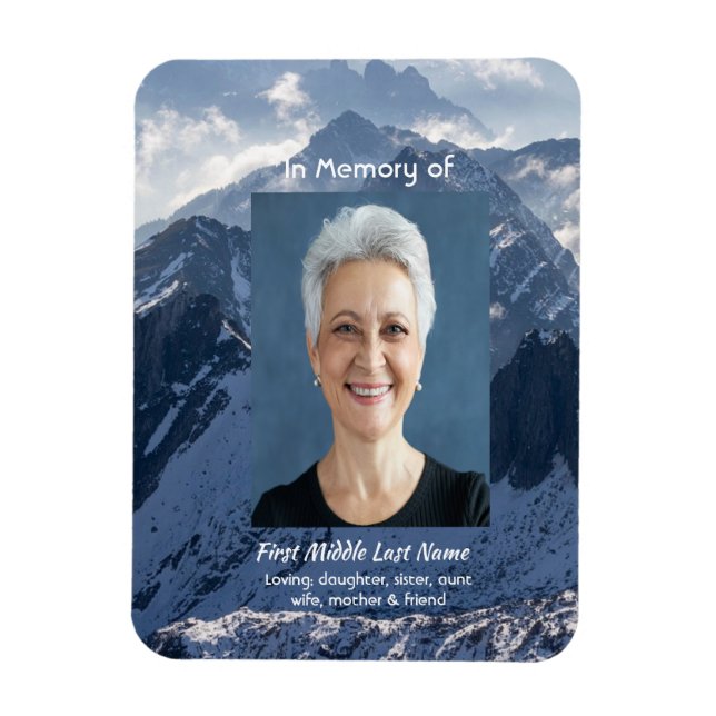 Íman  Mountains Alpine Memorial Keepsake (Vertical)