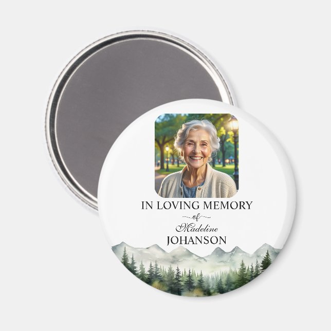 Íman Mountains and Trees Celebration Of Life Keepsake (Front/Back)