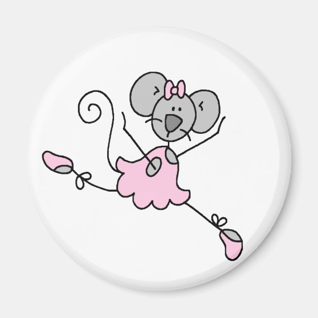 Íman Mouse Ballerina Magnet cinza (Frente)