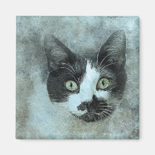 Íman Mouser preto e branco ABSTRATO Watercolor