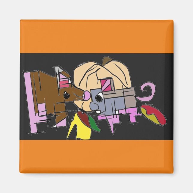 Íman Mouses e abóbora (Frente)