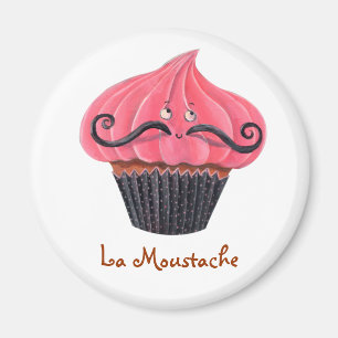 Íman Moustache do cupcake e do La