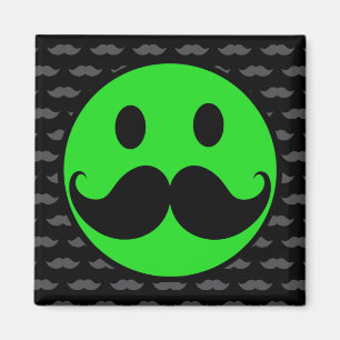 Íman Moustache verde retro Stache do bigode