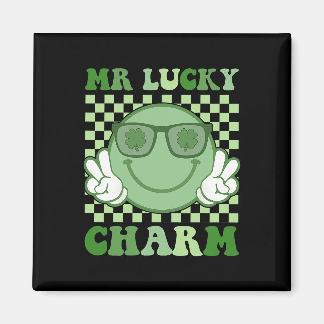 Íman Mr Lucky Charm Suspenders St Patricks Day Boys Kid (Frente)