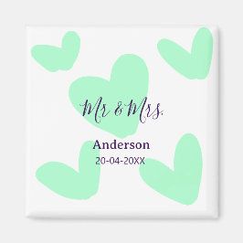 Íman Mr & Mrs add family name date year wedding favor 