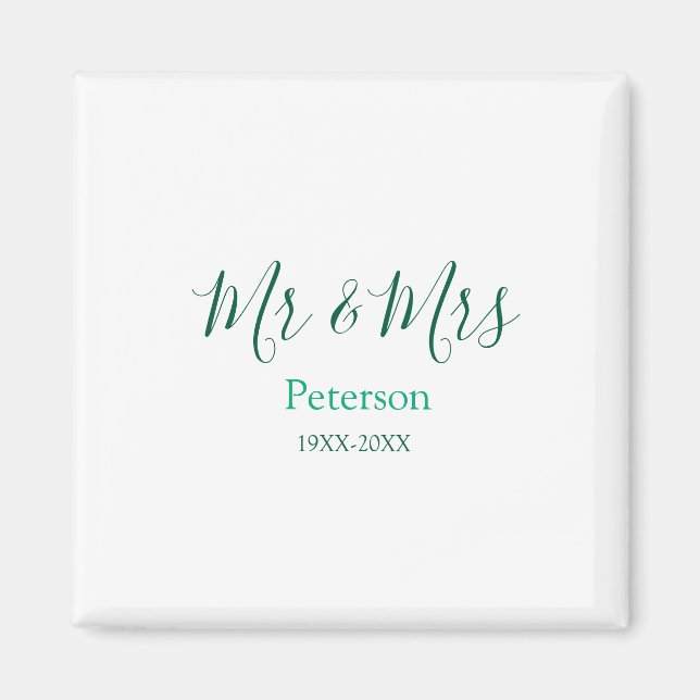 Íman Mr & Mrs last name married year wedding engagement (Frente)