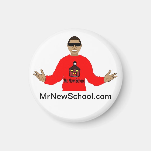 Íman Mr. New-School Magnet (1,25 Polegadas) (Frente)