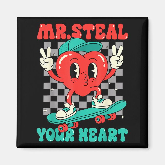 Íman Mr Steal Your Heart For Boys Toddlers Valentine's  (Frente)